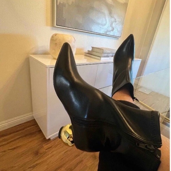 Jaz Ball Gold Heel Ankle Boots Stretch Memory Foam size 9.5 - Picture 4 of 5